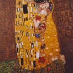 Pocałunek_kopia obrazu Gustava Klimta_61x50